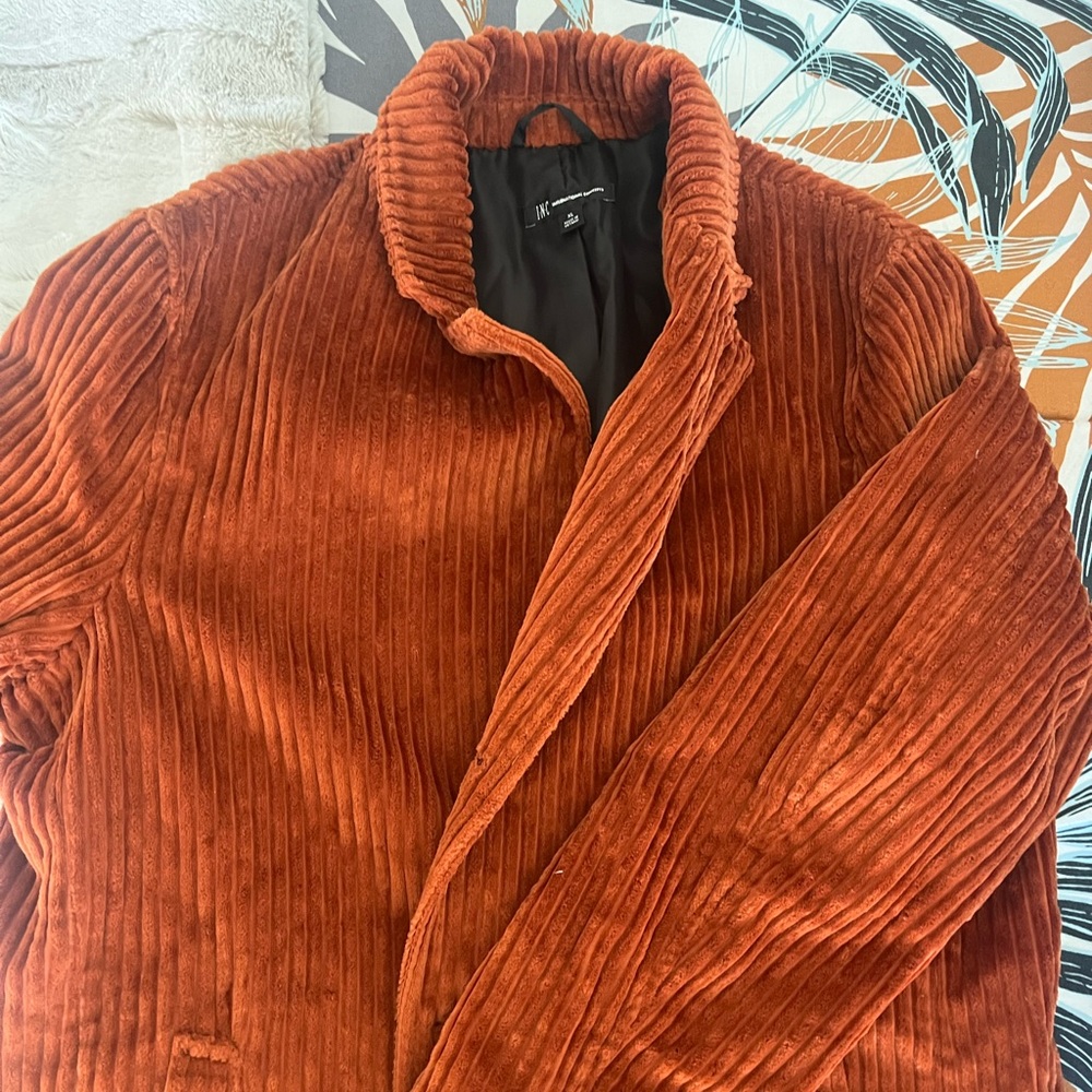 INC Burnt Orange Corduroy (Long) Jacket